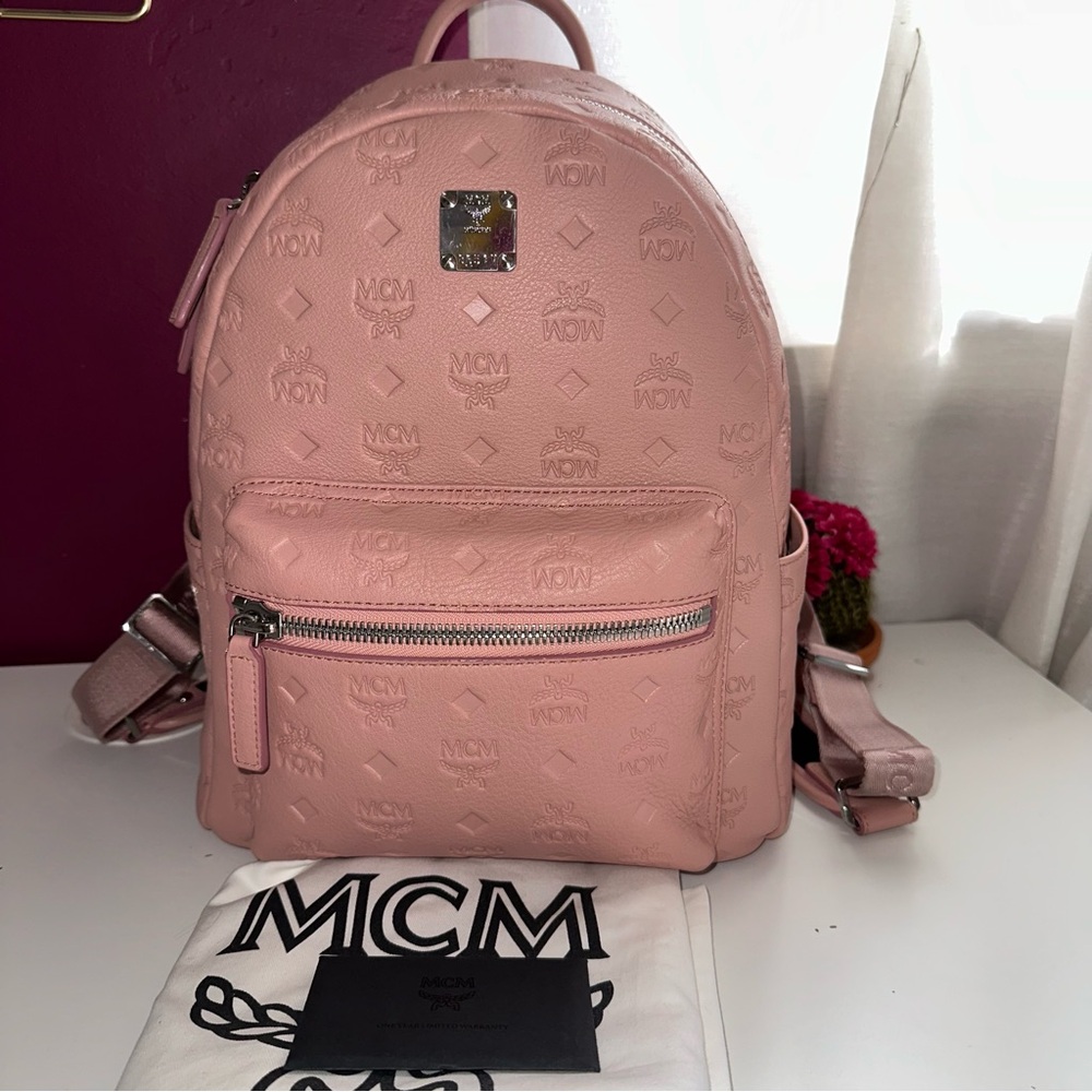 MCM Ottomar Leather Pink Backpack